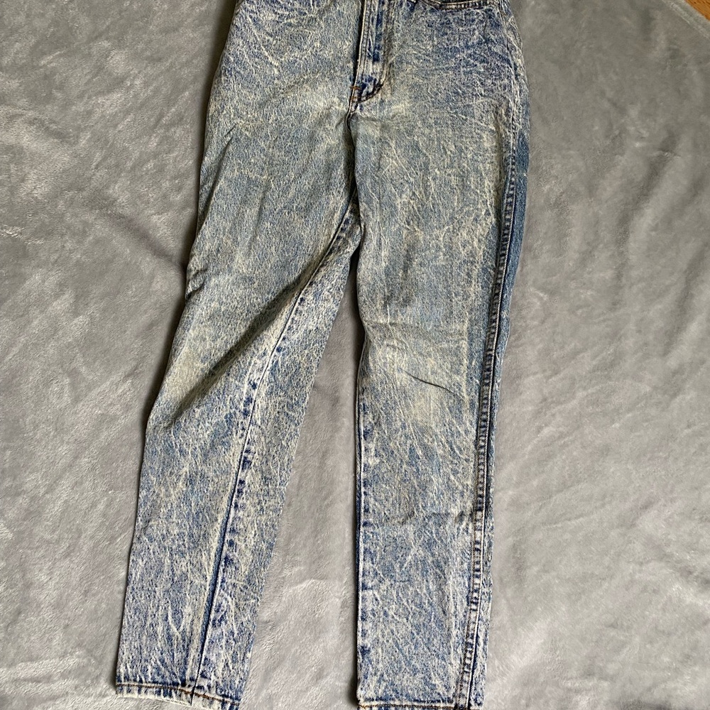 Vintage Paper Bag Acid Wash Denim Jeans